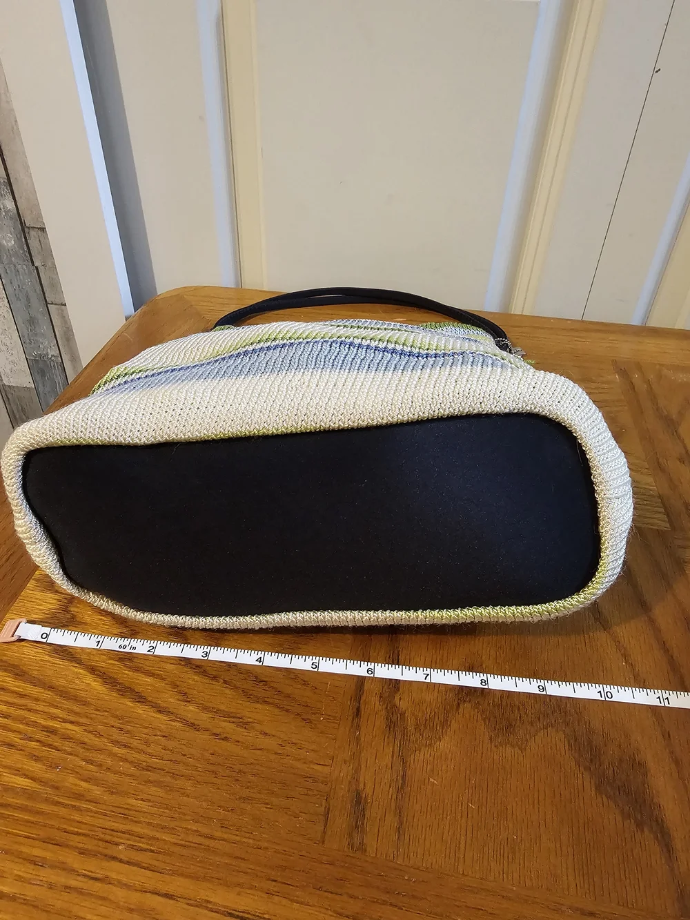 The Sak Striped Knit Tote Bag in White, Green and Blue - Casual Shoulder Bag